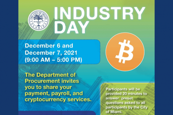 Mayor Suarez Announces Industry Day, with BitCoin Focus
